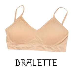 Tan Wireless Bralette with Adjustable Straps